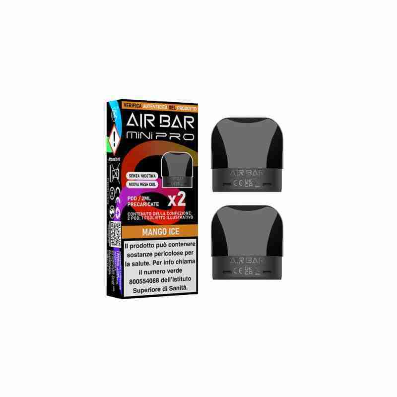 Air Bar – Mini PRO – Mango Ice 0mg – Pod Precaricata da 2ml (2 pezzi)